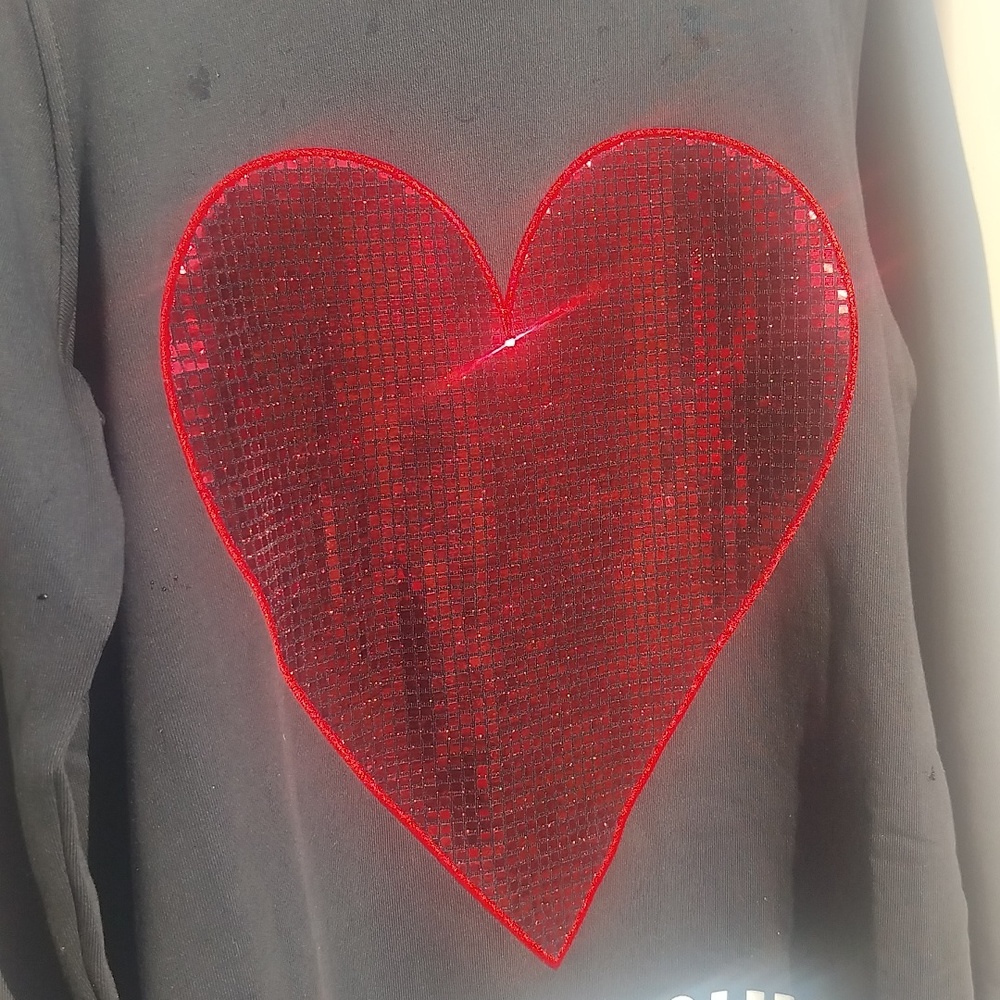 Love Mosvhino New Red Heart Long Sweatshirt, Dress Small - Picture 5 of 10
